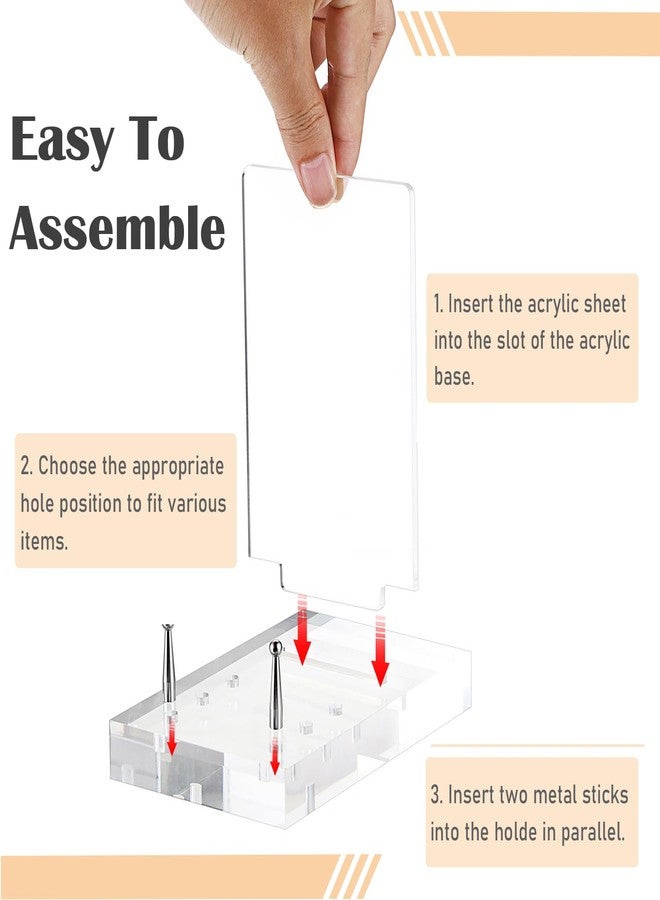 GUSHBIN Acrylic Display Easel Stand with Adjustable Silver-tone Hardware Clear Acrylic Tabletop Display Easel for Frame Photo Certificate Plate Holder - Image 5